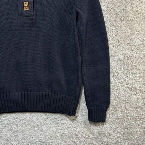 LRL Lauren Ralph Lauren Sweater Women's PS Black Gold Turn Lock Shawl Collar - Picture 3 of 11